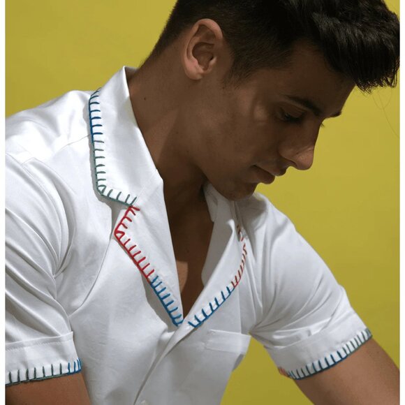 🇮🇳 - Dash & Dot: Blanket Stitch Shirt - Picture 1 of 6